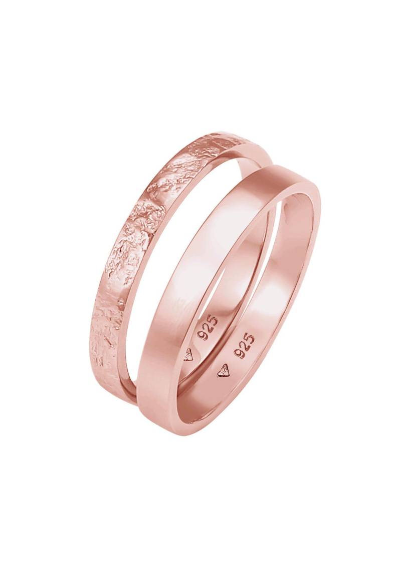 Ring 2er Set Basic Damen Goldrosa 56mm von Elli