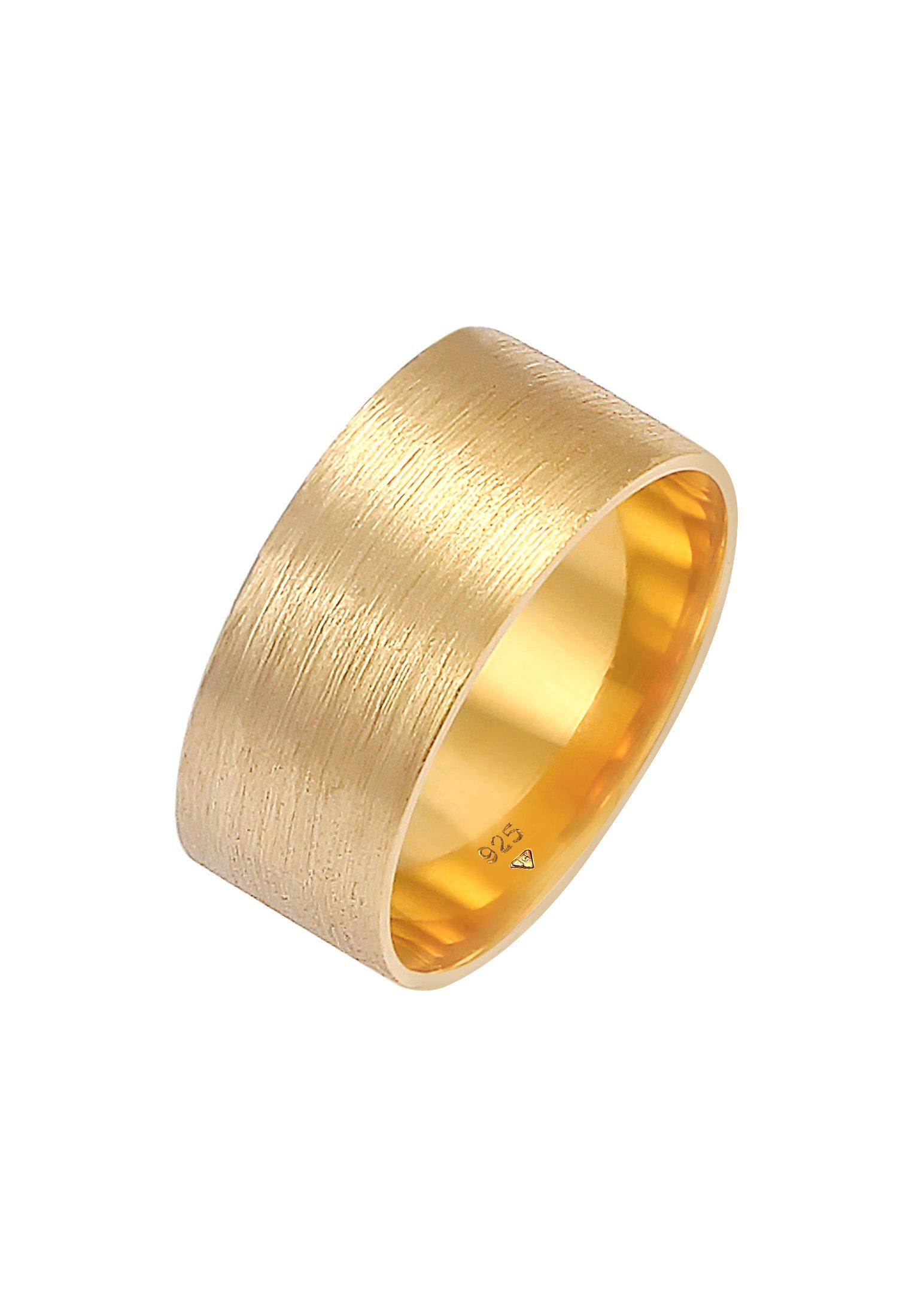 Ring Bandring Breit Matt Gebürstet Basic Damen Gold 52mm von Elli