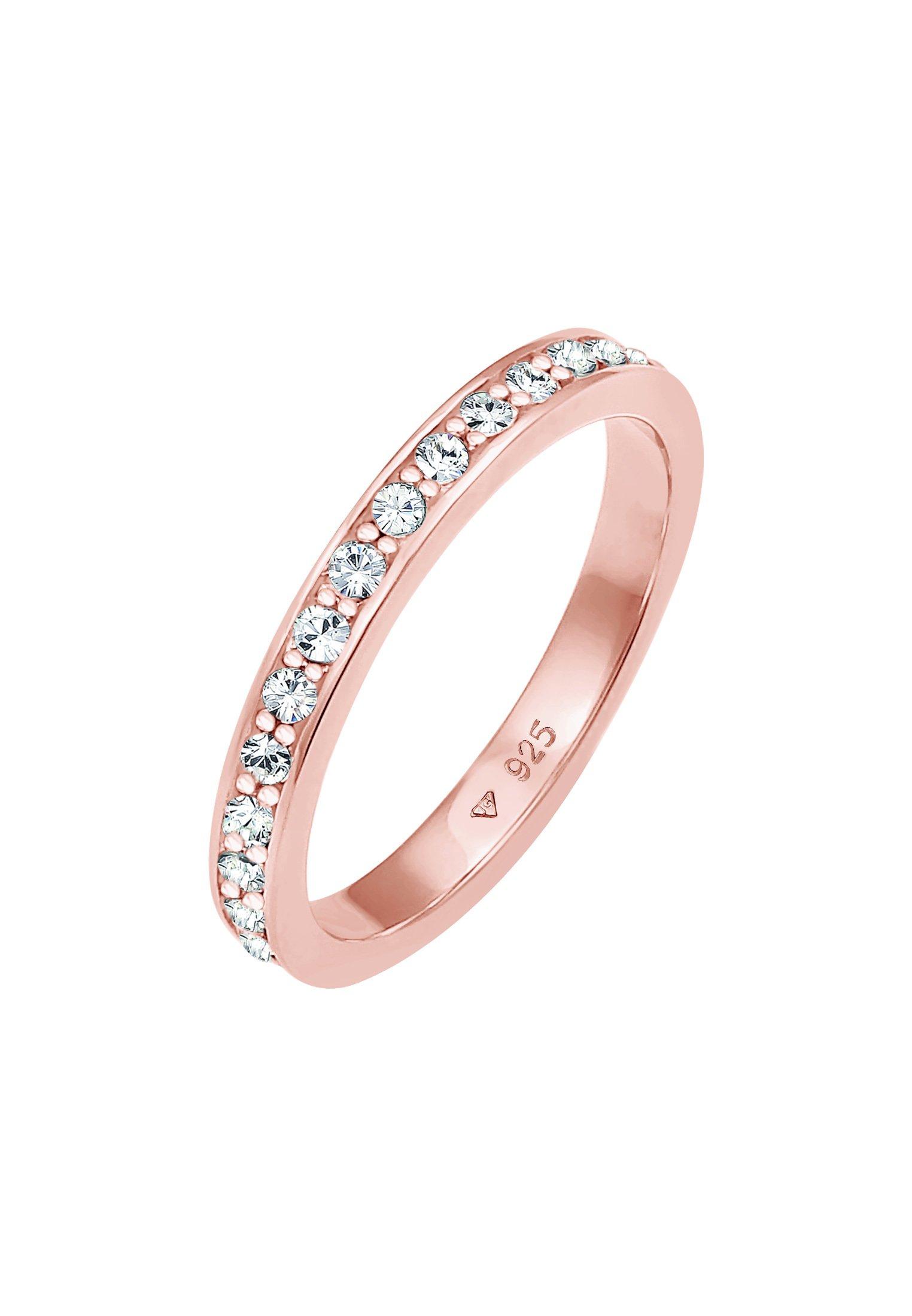 Ring Bandring Funkelnde Kristalle Damen Rosa 52mm von Elli