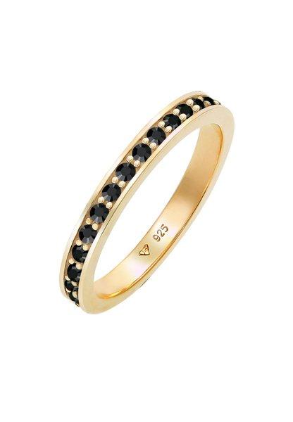 Ring Bandring Funkelnde Kristalle Damen Schwarz 64mm von Elli