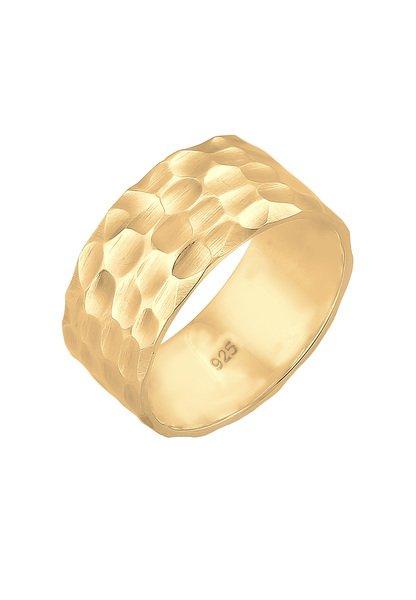 Ring Bandring Gehämmert Damen Gold 54mm von Elli