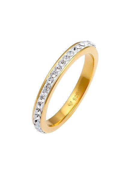 Ring Bandring Kristall Klassisch Damen Gold 52mm von Elli