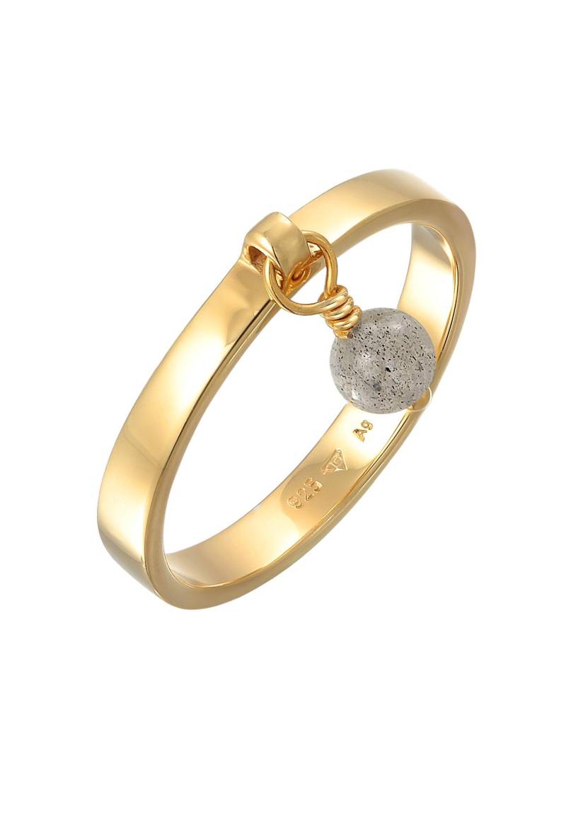 Ring Bandring Stapelring Labradorit 925 Silber Vergoldet Damen Gold 54mm von Elli