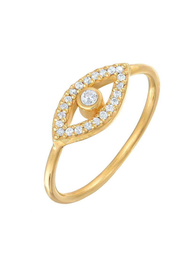 Ring Evil Eye Zirkonia Kristalle Damen Gold 58mm von Elli