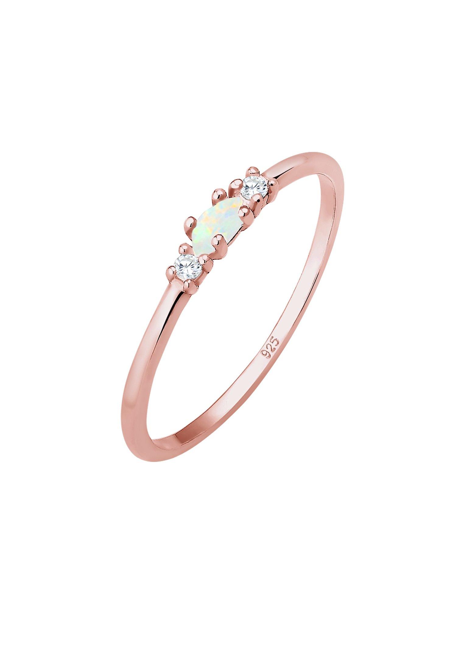 Ring Filigran Opal Zirkonia Damen Goldrosa 58mm von Elli