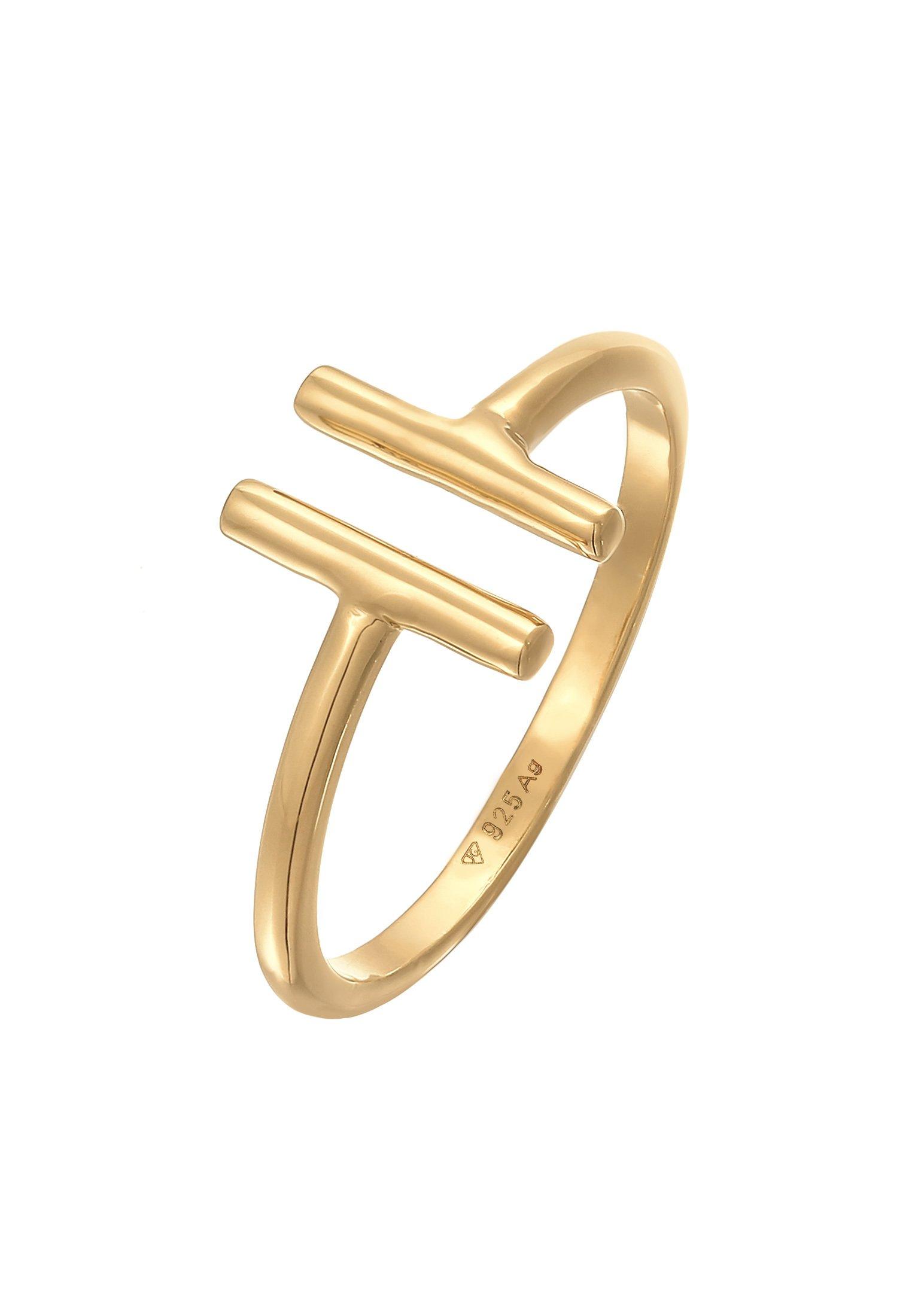 Ring Geo Stab Trend Offen Damen Gold 52mm von Elli