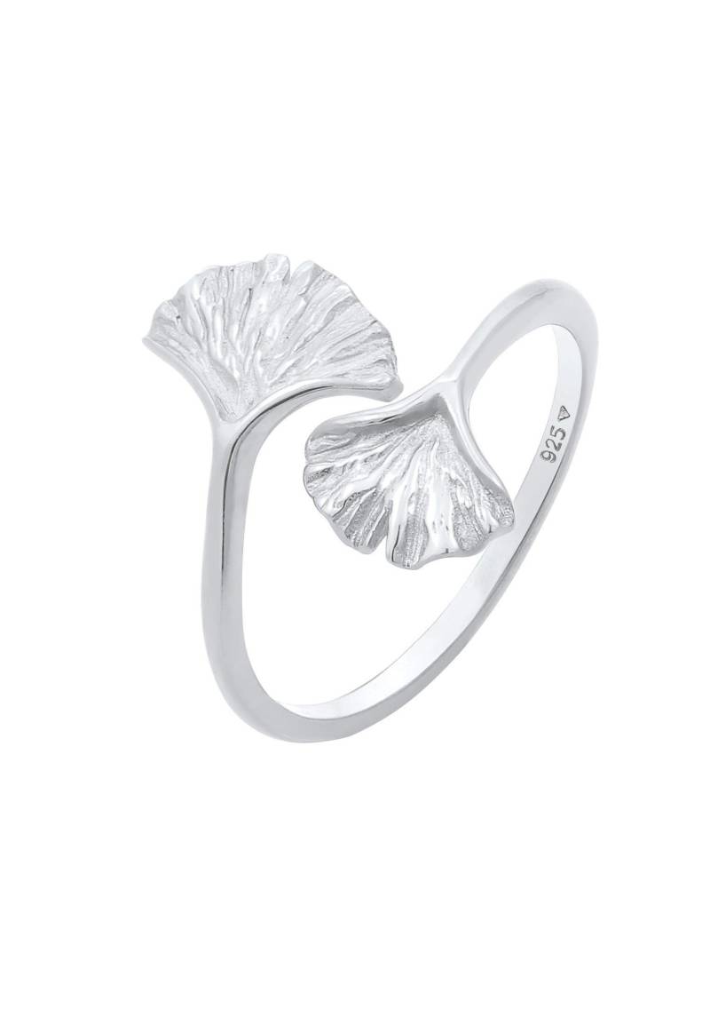 Ring Ginkgo Blatt Verstellbar Damen Silber ONE SIZE von Elli