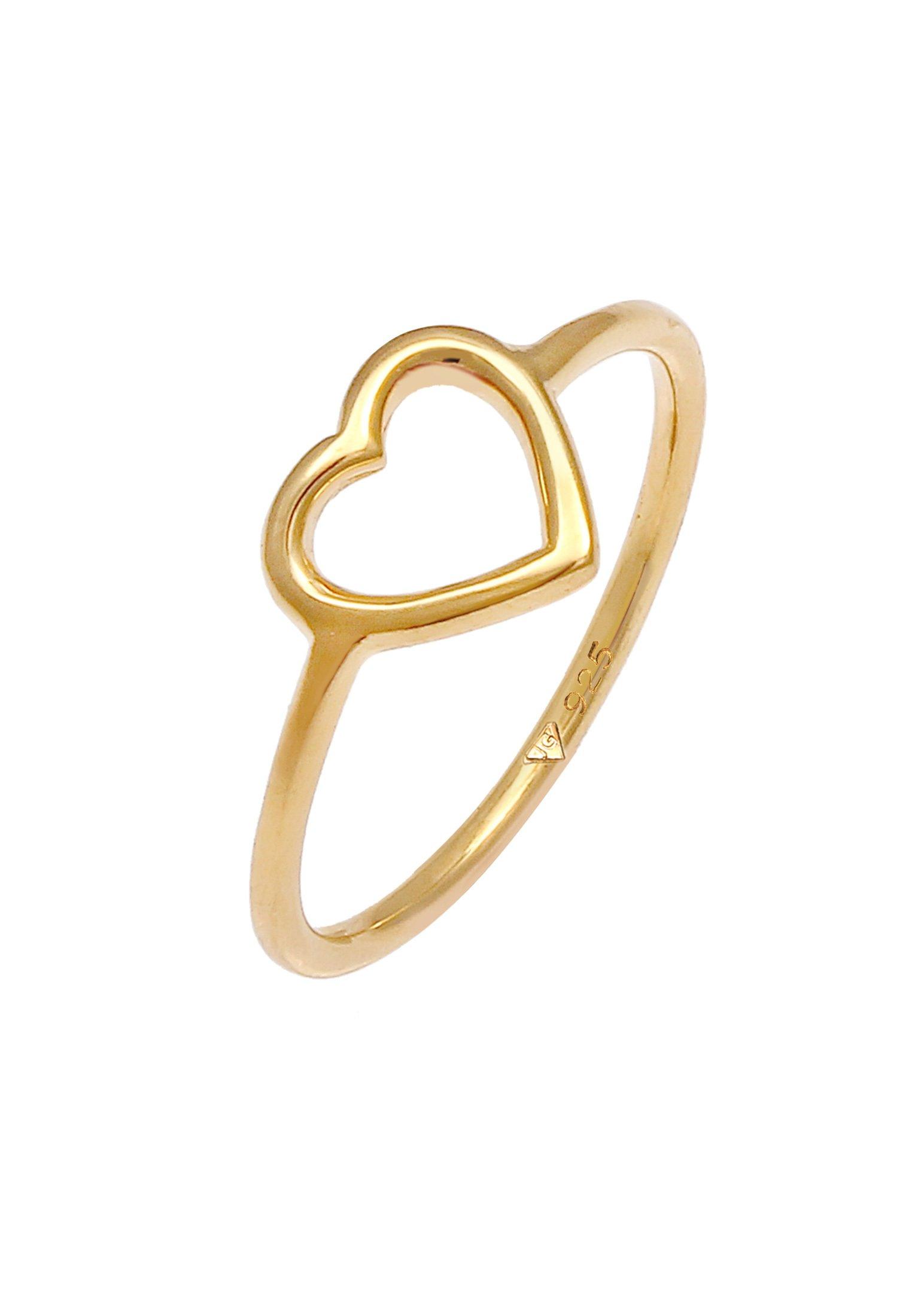 Ring Herz Cut Out Filigran Damen Gold 56mm von Elli