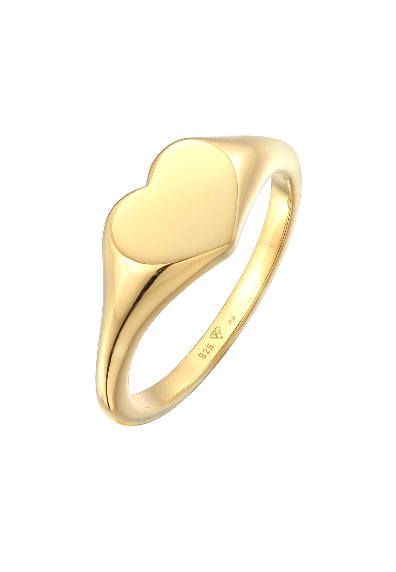 Ring Herz Liebe Siegelring Damen Gold 52mm von Elli