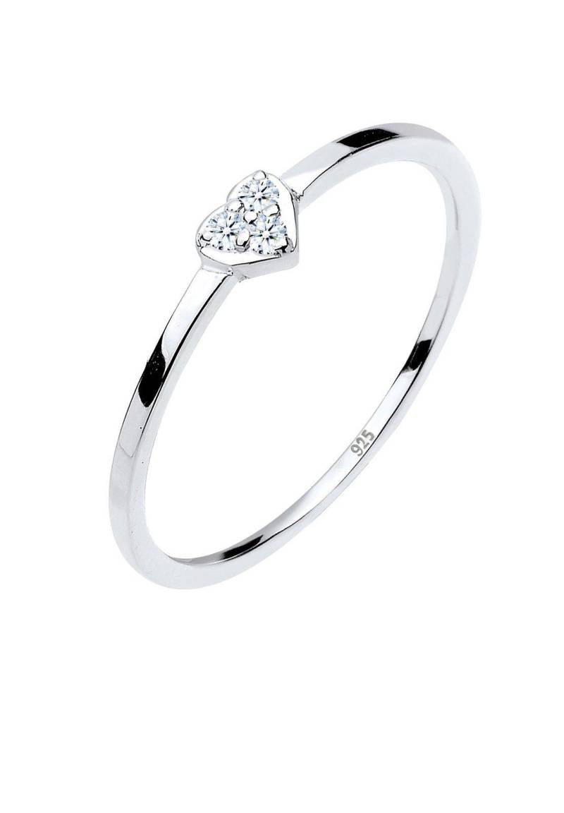 Ring Herz Symbol Diamant 0.04 Ct. Damen Silber 54mm von Elli