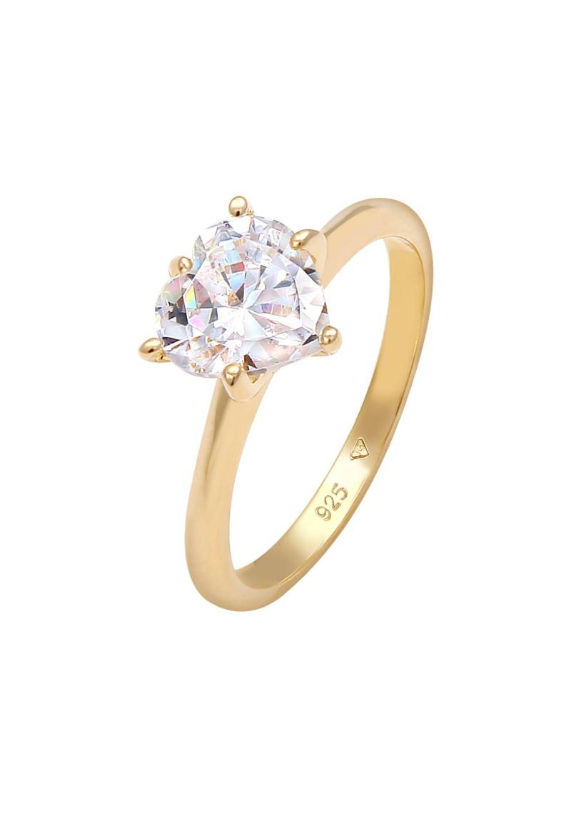 Ring Herz Zirkonia Damen Gold 52mm von Elli