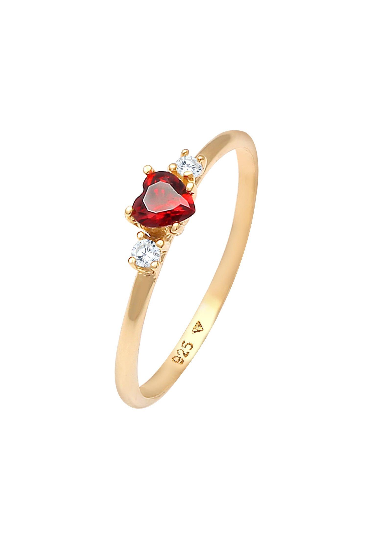 Ring Herz Zirkonia Damen Gold 58mm von Elli