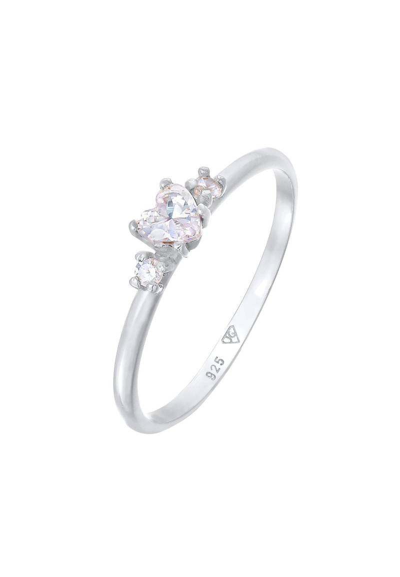 Ring Herz Zirkonia Liebe Verlobung Damen Weiss 52mm von Elli