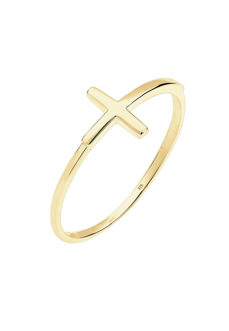 Ring Kreuz Symbol Damen Gold 52mm von Elli