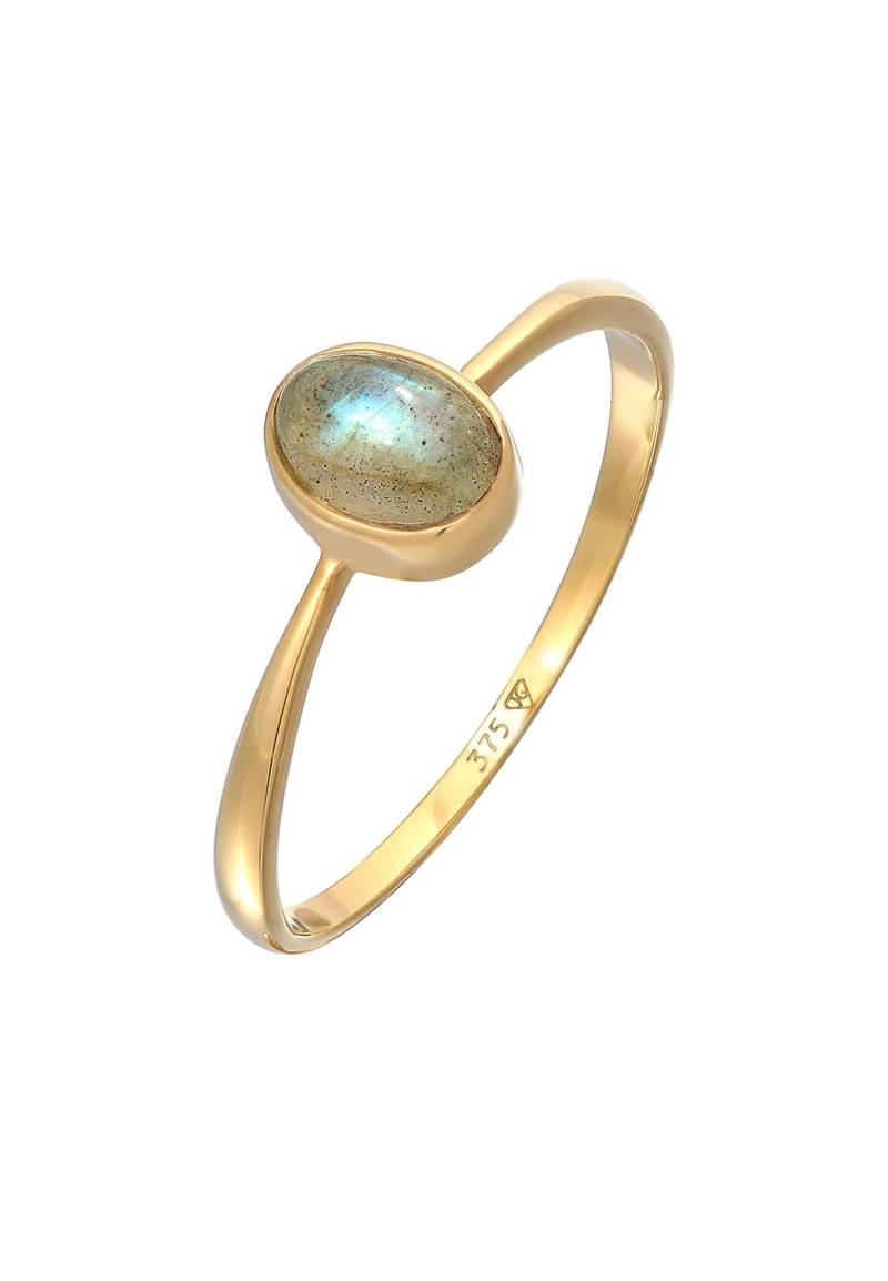 Ring Labradorit Solitär Verlobung 375er Gelbgold Damen Gold 52mm von Elli