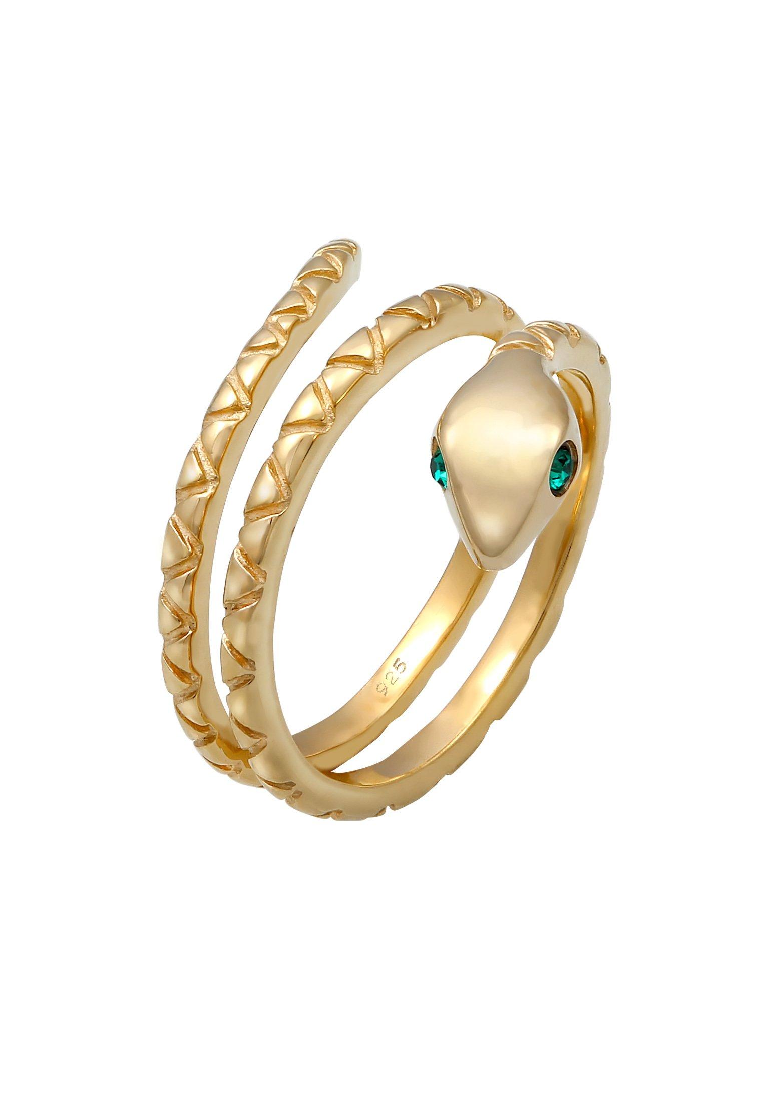 Ring Schlangen Design Kristall Damen Gold 48mm von Elli