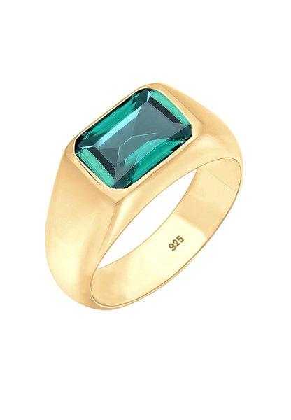 Ring Siegelring Edelstein Trend Statement Damen Grün 56mm von Elli