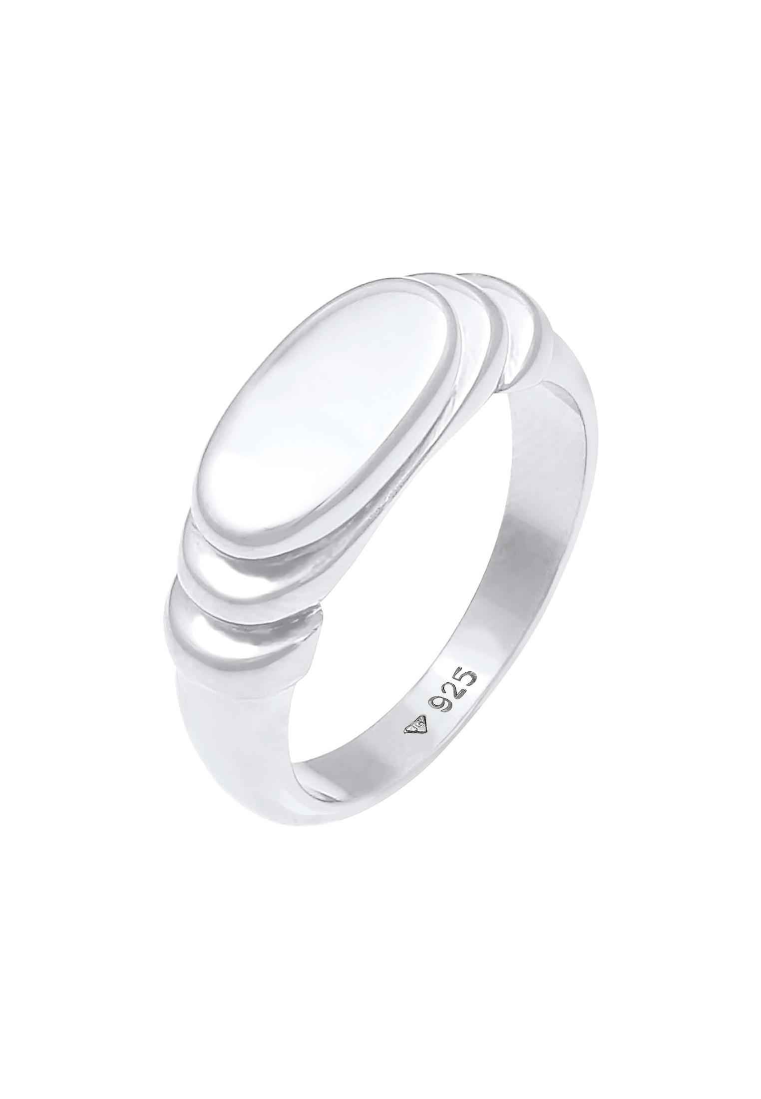 Ring Siegelring Poliert Oval Abgestuft Damen Silber 52mm von Elli