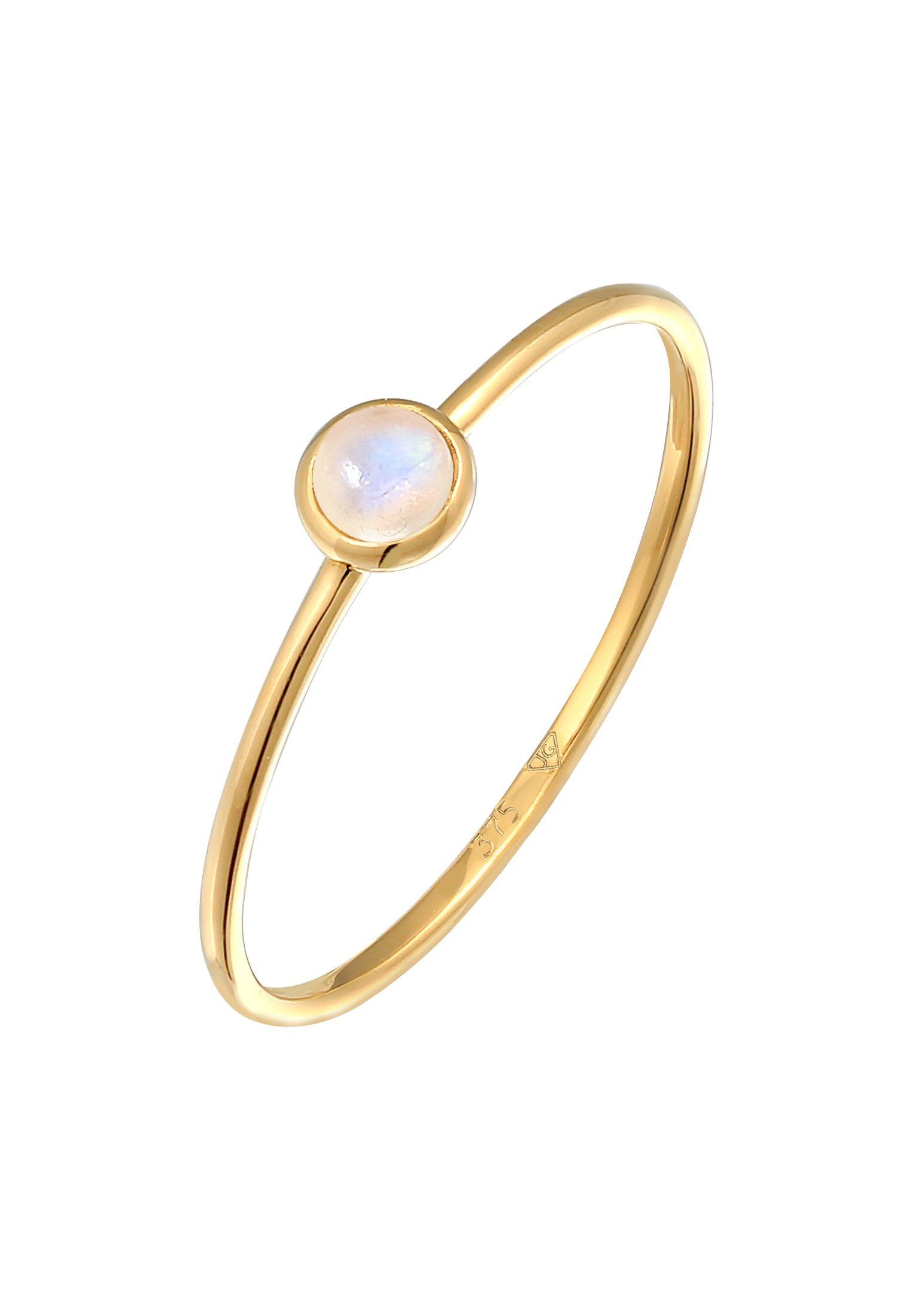 Ring Solitär Mondstein Edelstein 375 Gelbgold Damen Gold 52mm von Elli