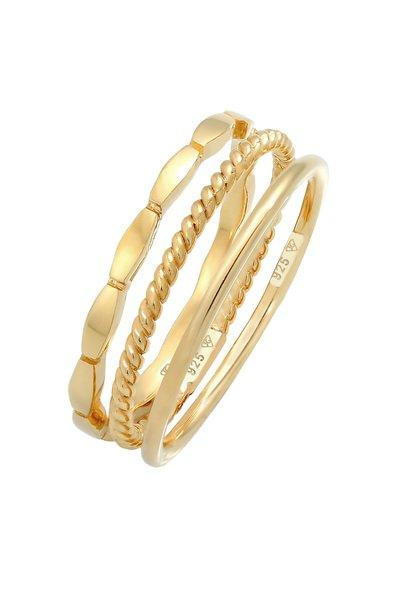 Ring Stapelringe Stacking 3er Set Damen Gold 52mm von Elli