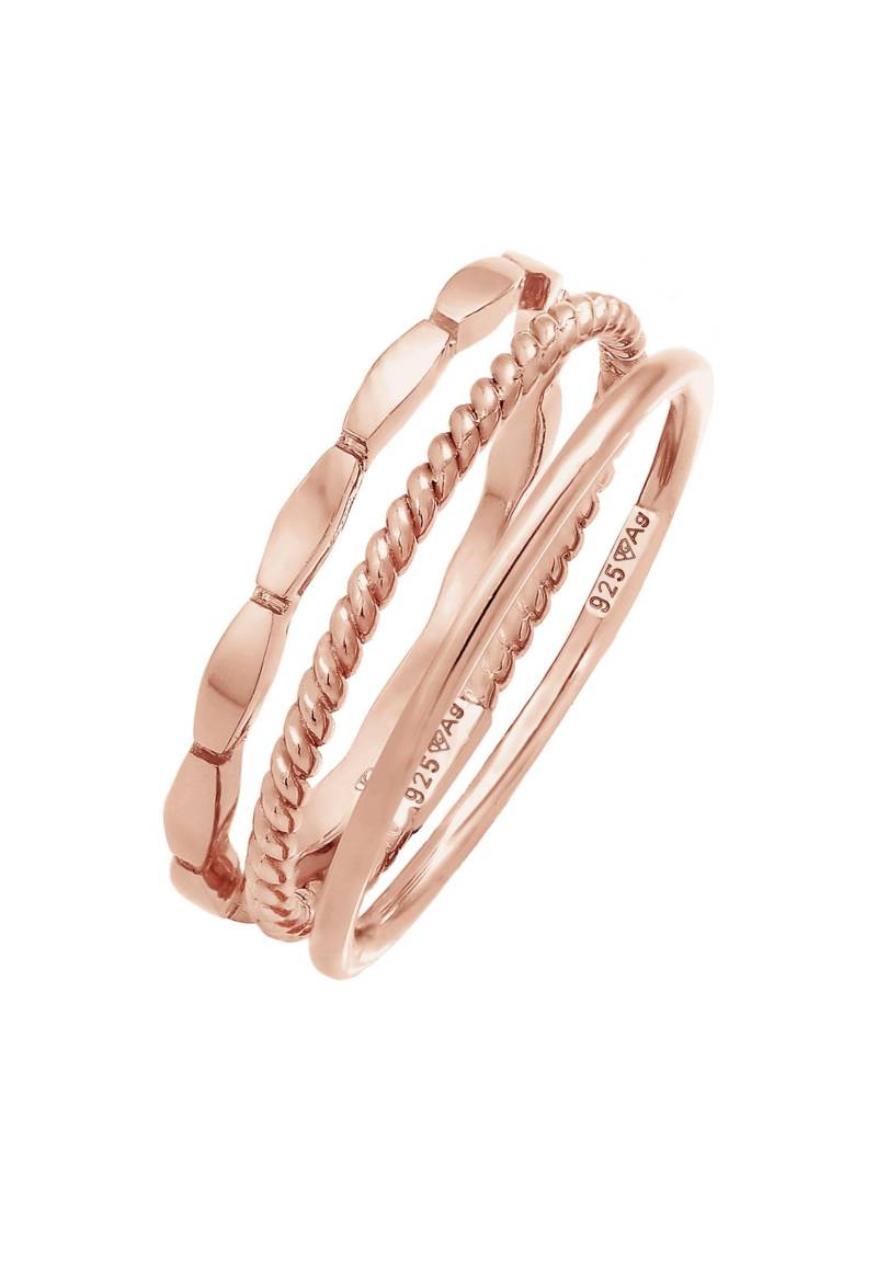 Ring Stapelringe Stacking 3er Set Damen Goldrosa 52mm von Elli