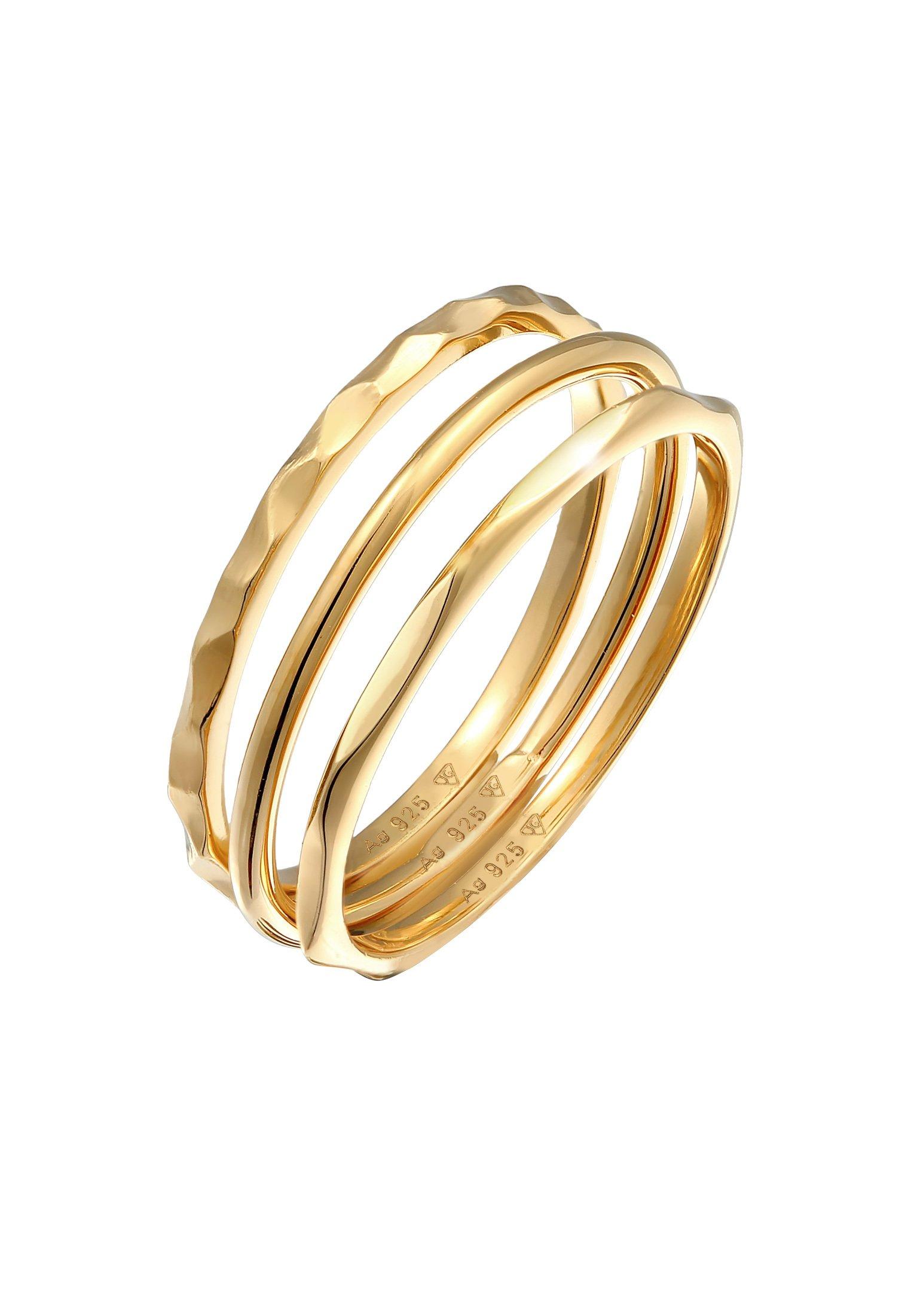 Ring Stapelringe Stacking Bandring 3er Set Damen Gold 52mm von Elli