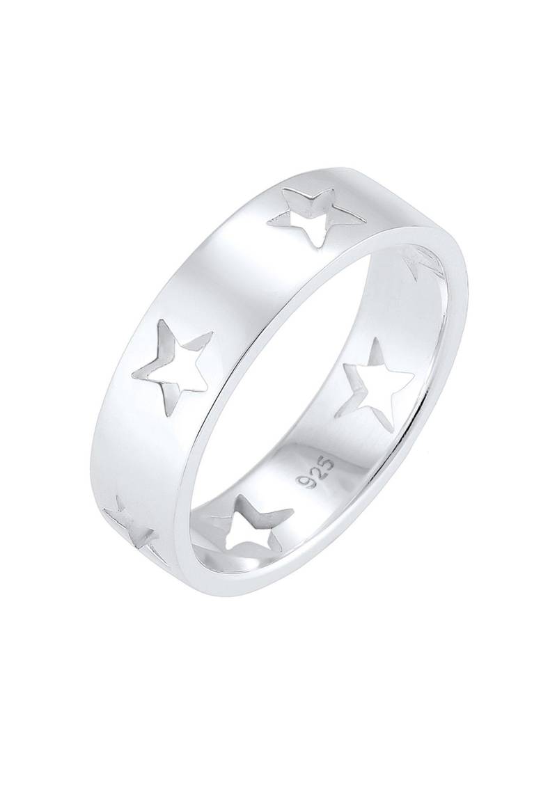 Ring Sterne Astro Cut Out Bandring Damen Silber 54mm von Elli