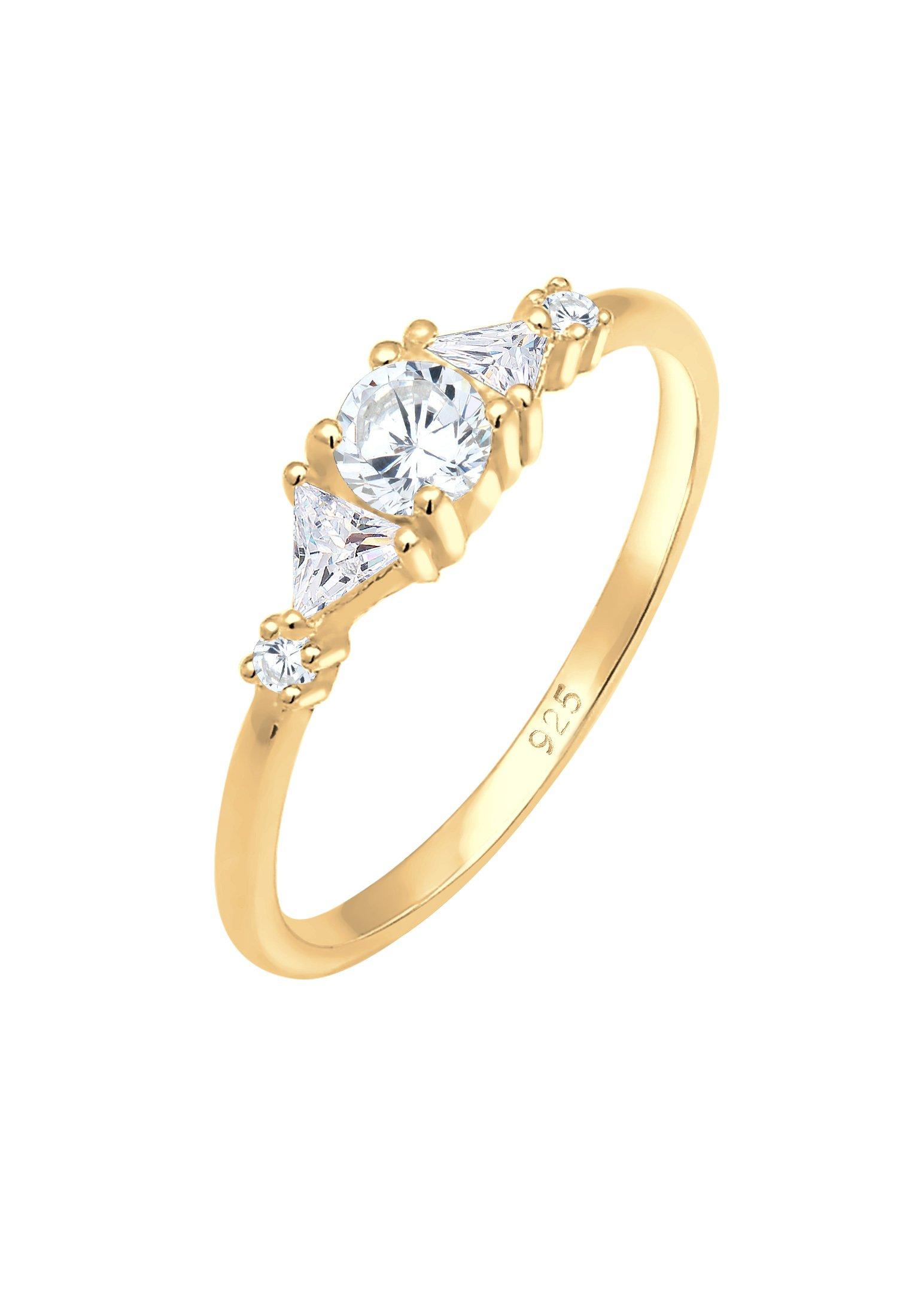 Ring Triangel Zirkonia Funkelnd Damen Gold 52mm von Elli