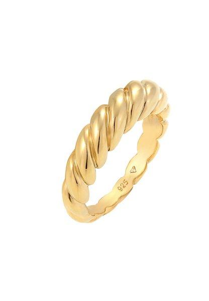 Ring Twisted Gedreht Bandring Damen Gold 54mm von Elli