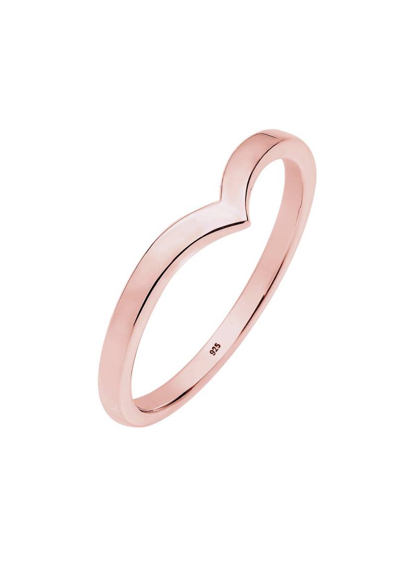 Ring V-design Damen Goldrosa 52mm von Elli