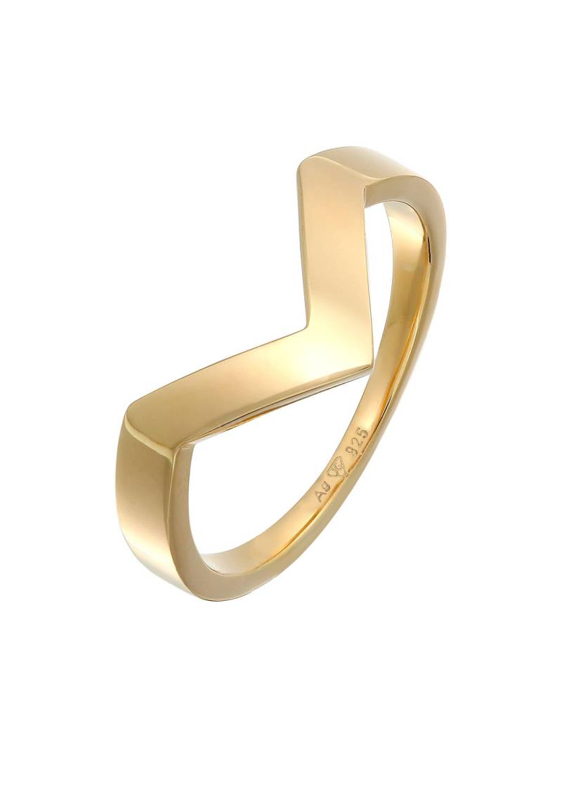 Ring V-form Basic Rhodiniert Damen Gold 52mm von Elli