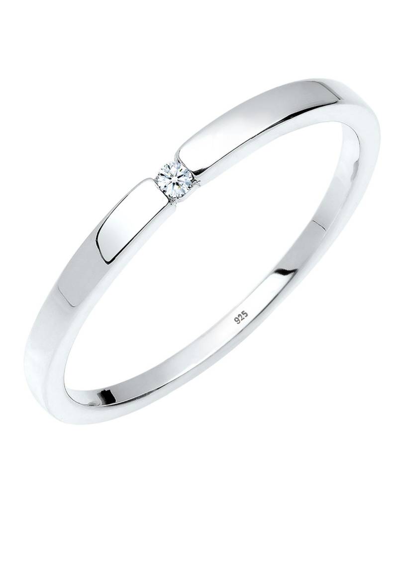 Ring Verlobungsring Klassiker Diamant (0.015 Ct.) Damen Weiss 54mm von Elli