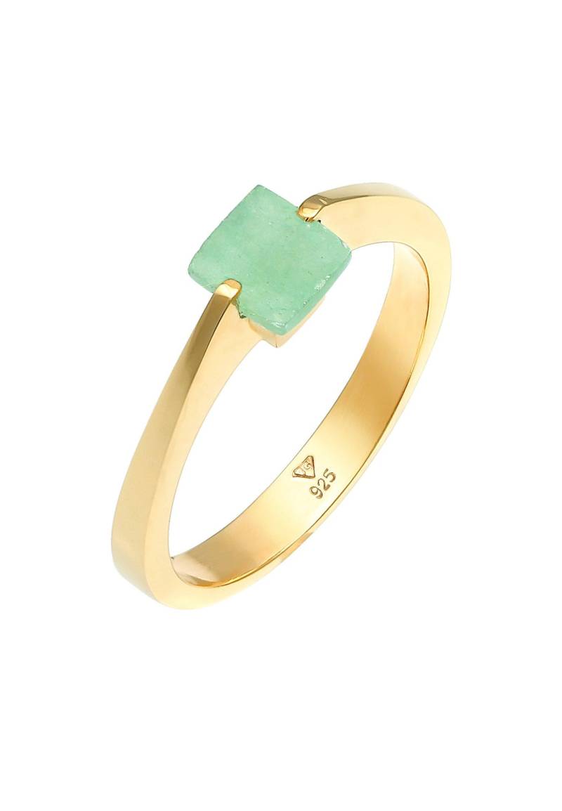 Ring Viereck Jade Damen Gold 54mm von Elli