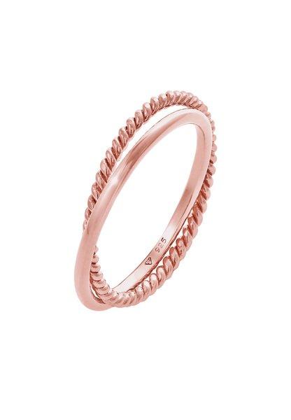 Ring Wickelring Basic Damen Goldrosa 52mm von Elli