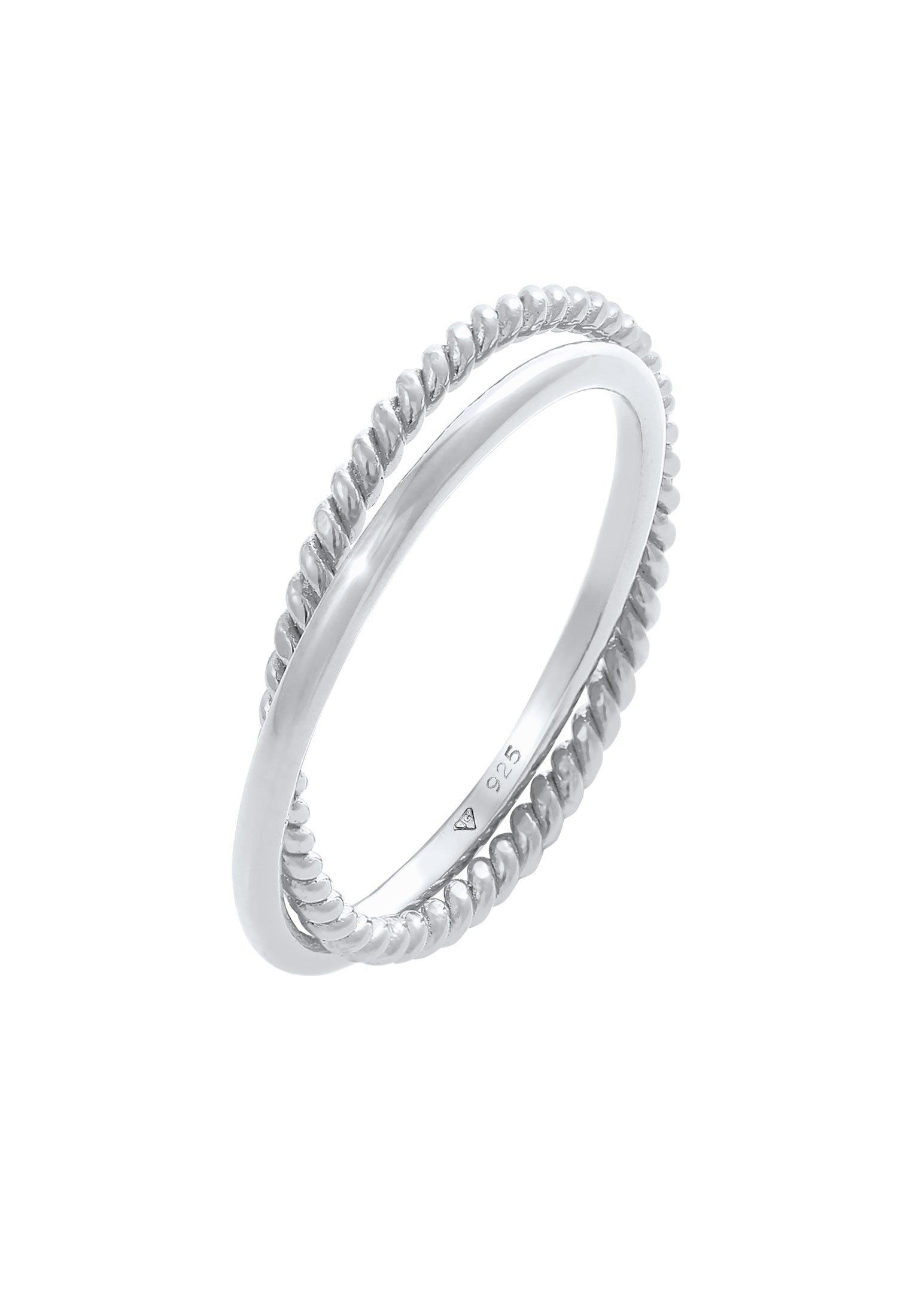 Ring Wickelring Basic Damen Silber 52mm von Elli