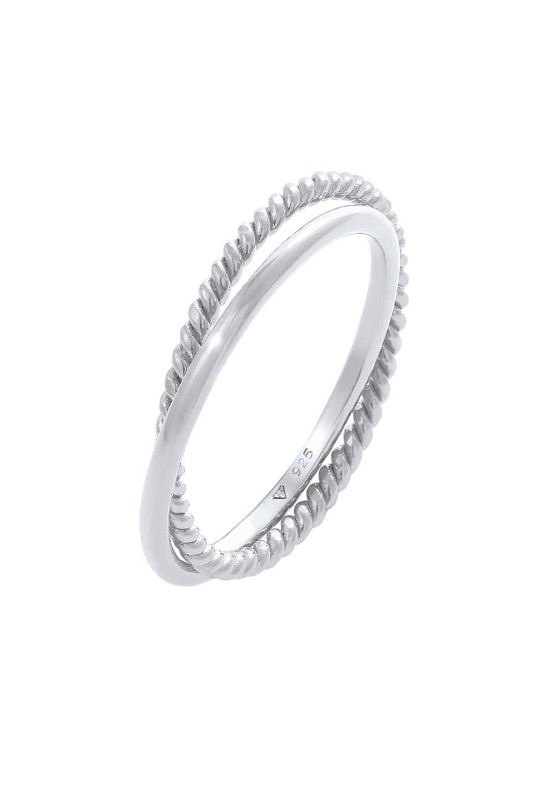 Ring Wickelring Basic Damen Silber 58mm von Elli