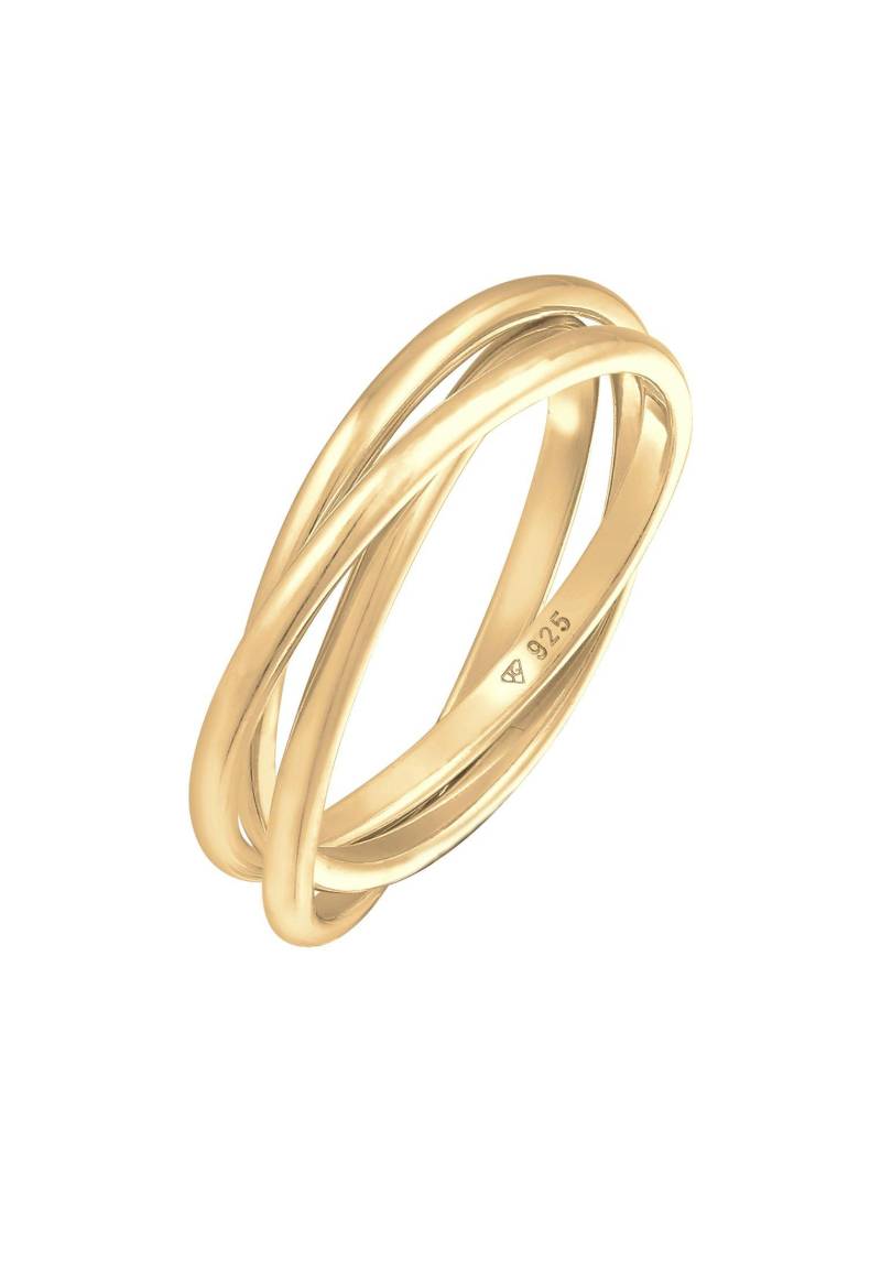 Ring Wickelring Trio Trini Basic Damen Gold 58mm von Elli