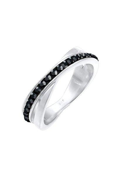 Ring Wickelring Zart Basic Kristalle Damen Silber 62mm von Elli