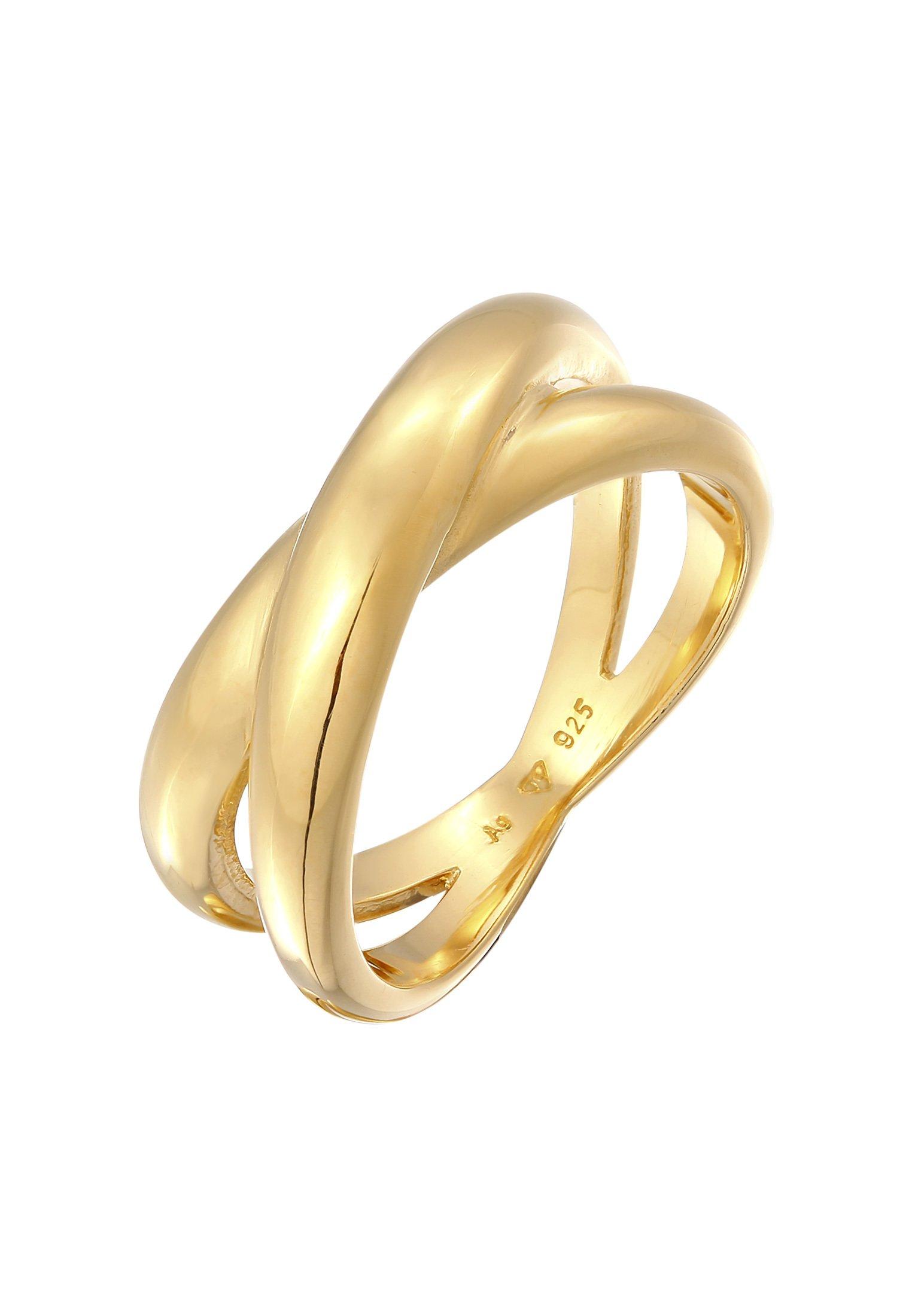 Ring X Wickelring Kreuz Damen Gold 54mm von Elli