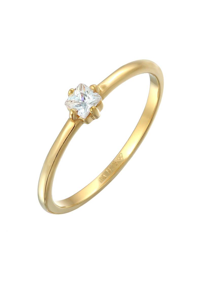 Ring Zirkonia Solitär Damen Gold 52mm von Elli