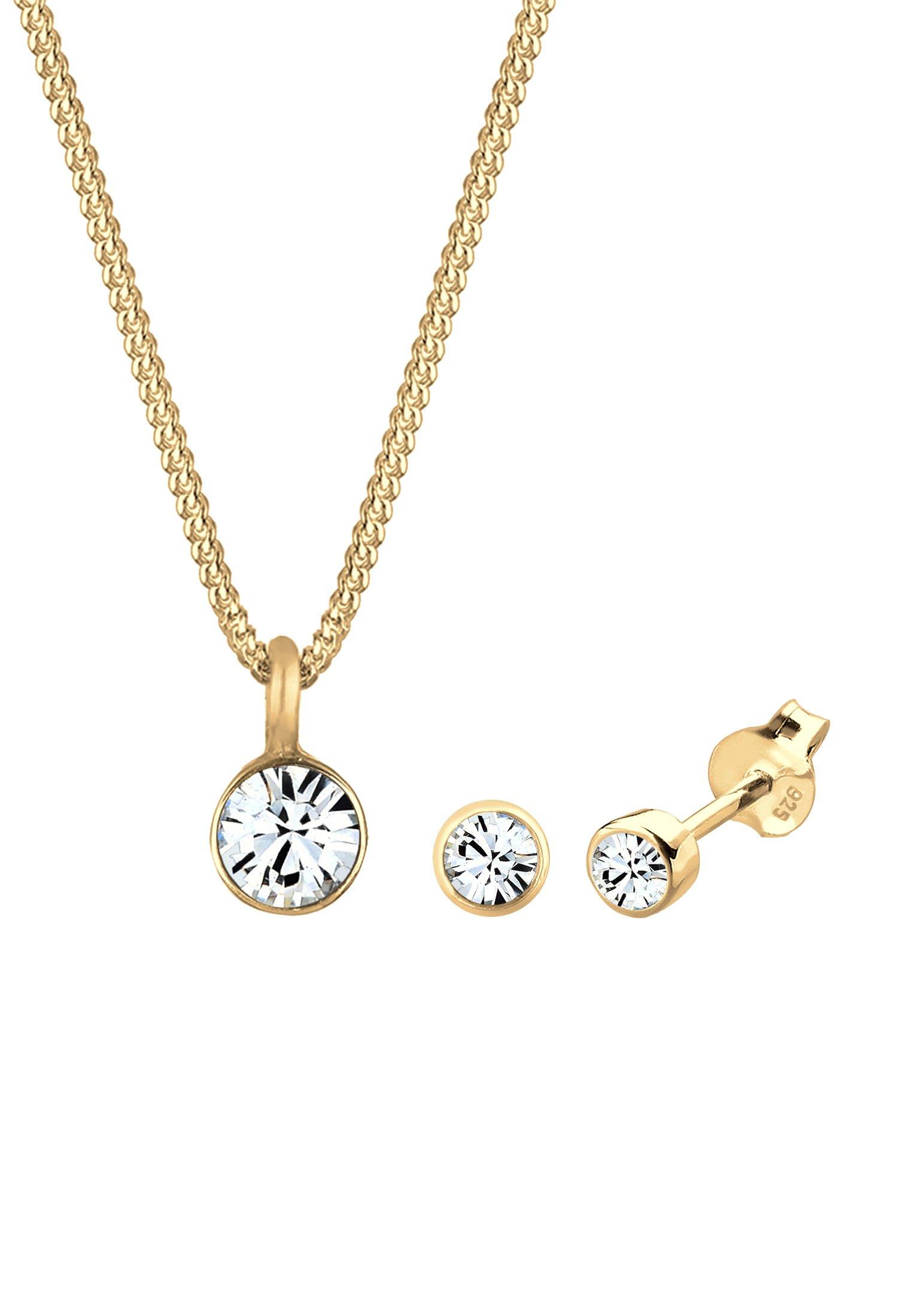 Schmuckset Basic Kristalle Damen Gold von Elli