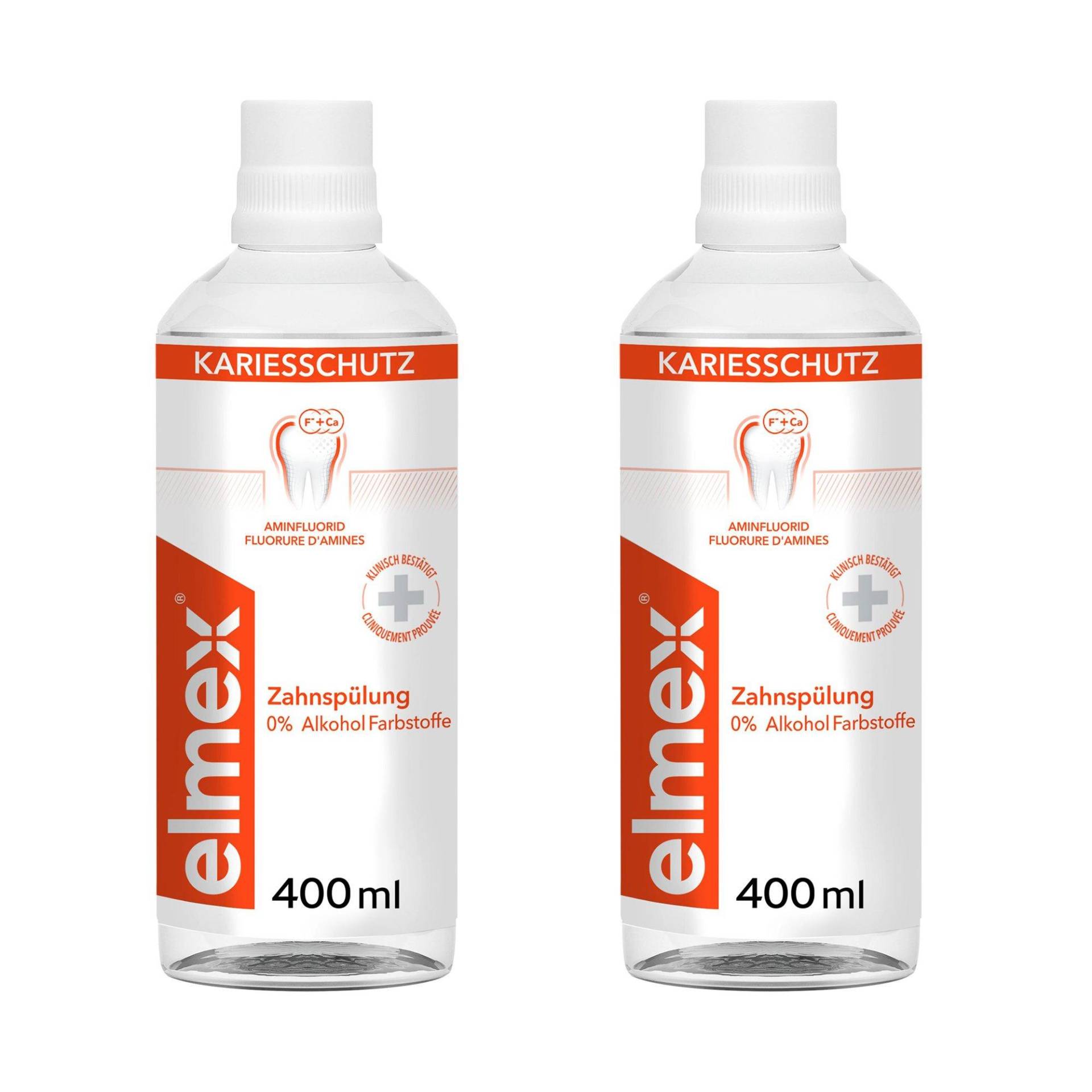 Kariesschutz Mundspülung, Remineralisierung Der Zähne & Schutz Vor Karies, Duo Damen  2X400ML von elmex