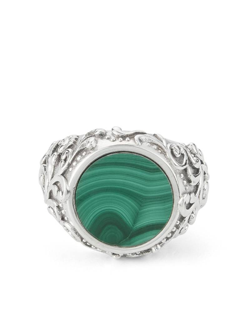 Emanuele Bicocchi Arabesque malachite ring - Silver von Emanuele Bicocchi