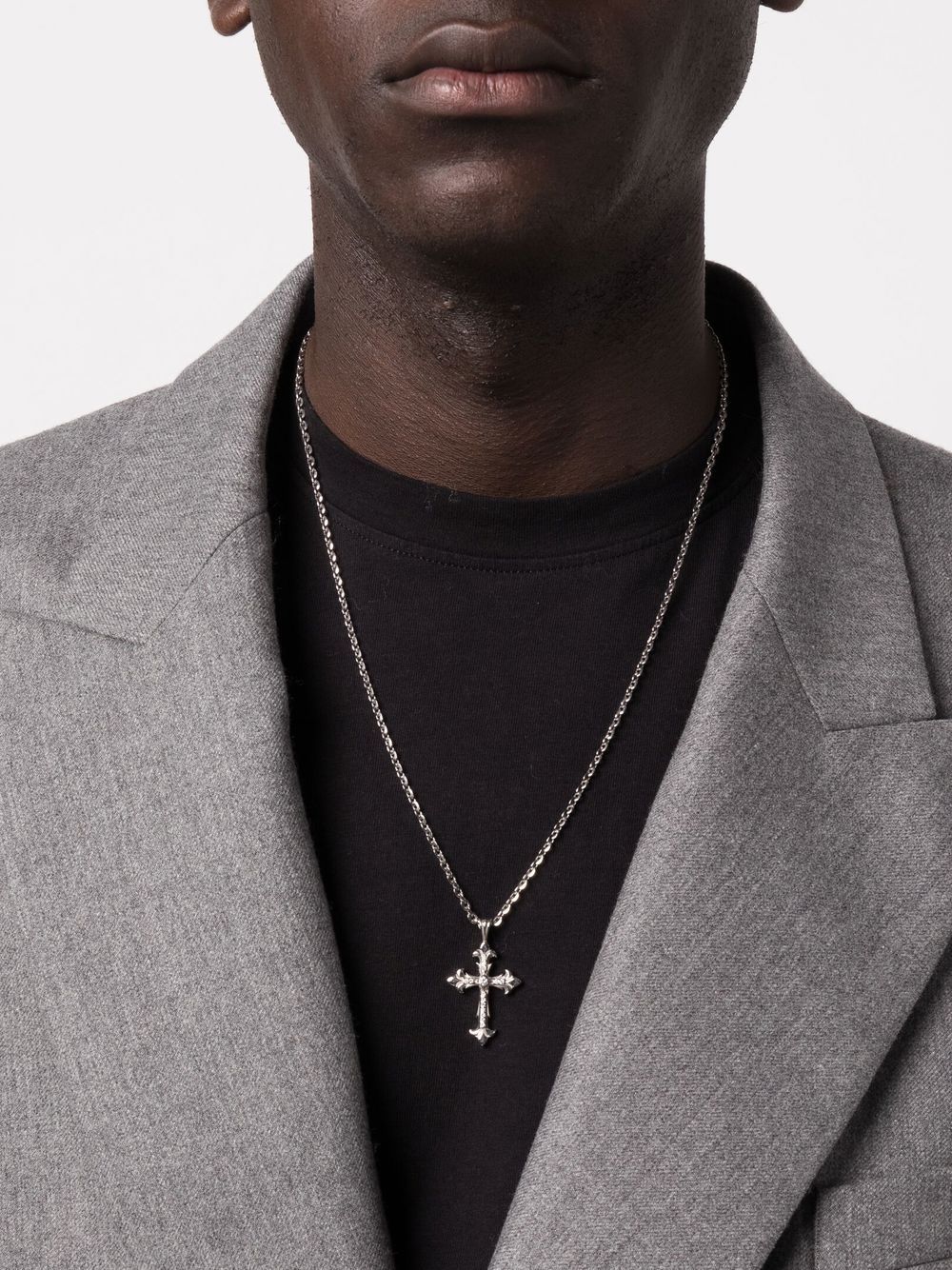 Emanuele Bicocchi Fleury cross-pendant necklace - Silver von Emanuele Bicocchi