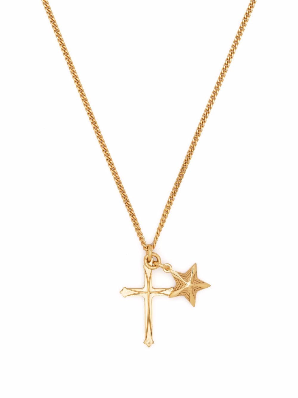 Emanuele Bicocchi star and cross pendant necklace - Gold von Emanuele Bicocchi