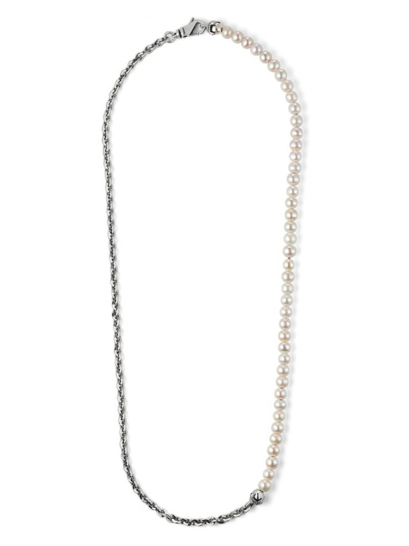 Emanuele Bicocchi Half Pearl chain necklace - Silver von Emanuele Bicocchi