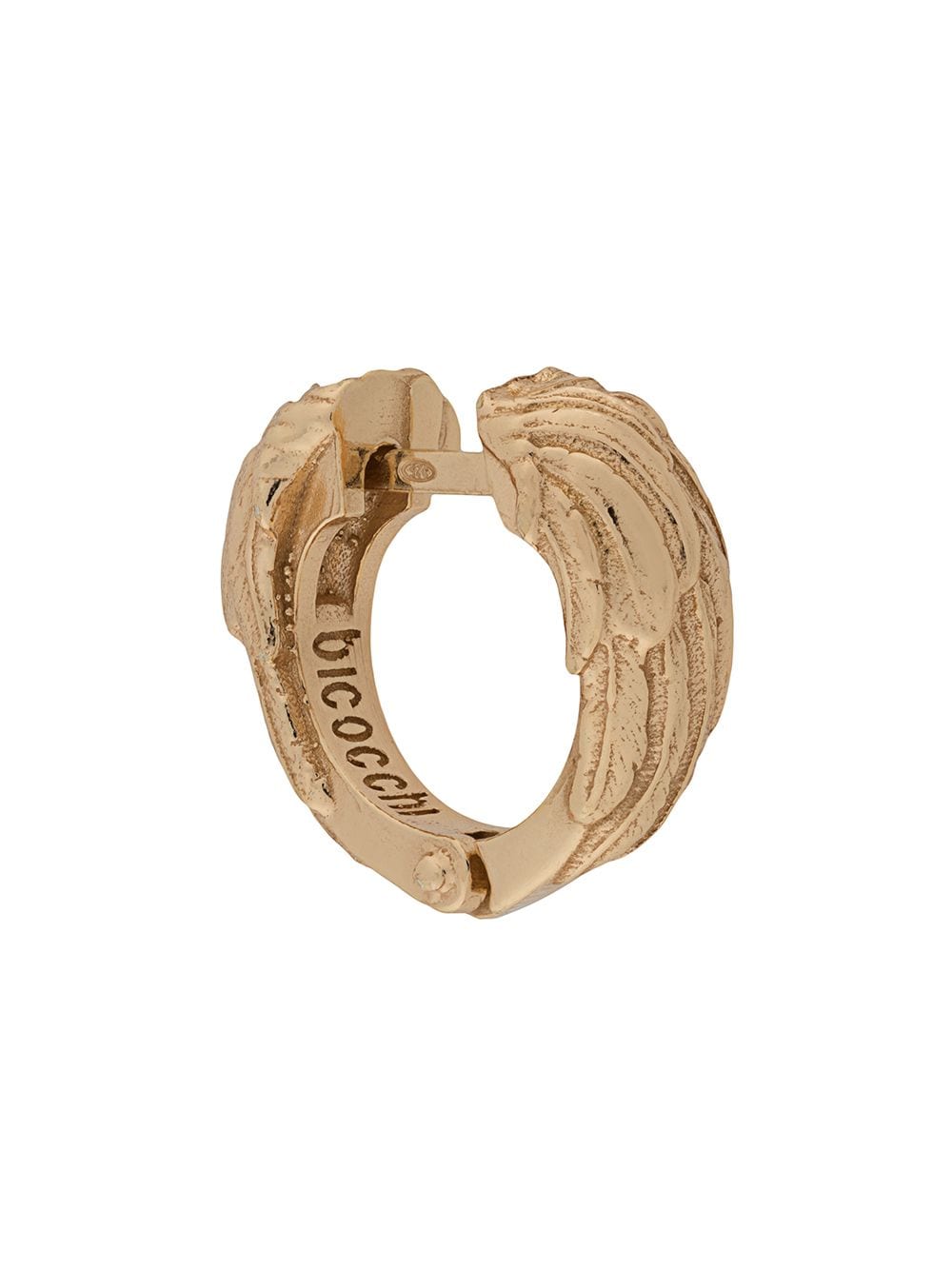 Emanuele Bicocchi Wing textured hoop earring - Gold von Emanuele Bicocchi