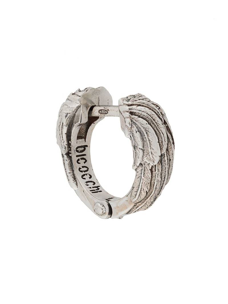 Emanuele Bicocchi Wing textured hoop earring - Silver von Emanuele Bicocchi