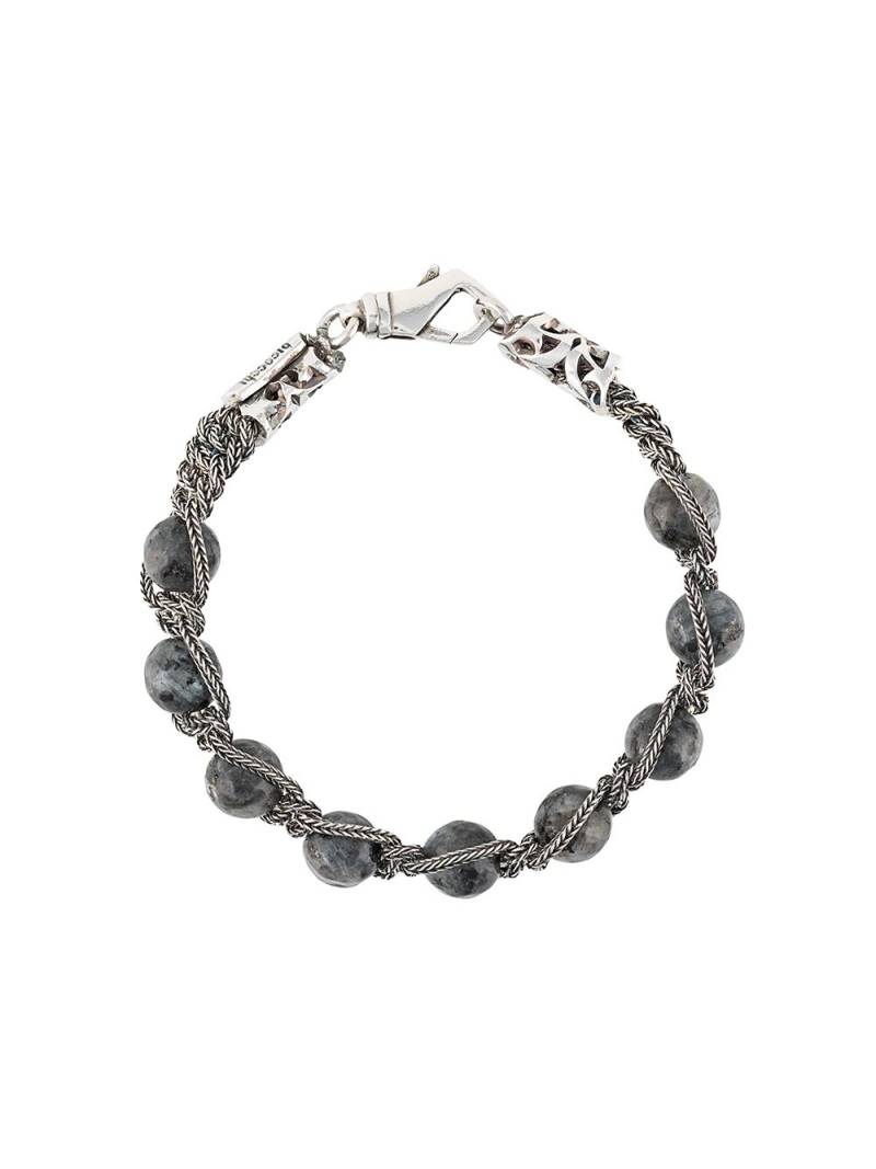 Emanuele Bicocchi beaded braided-chain bracelet - Grey von Emanuele Bicocchi