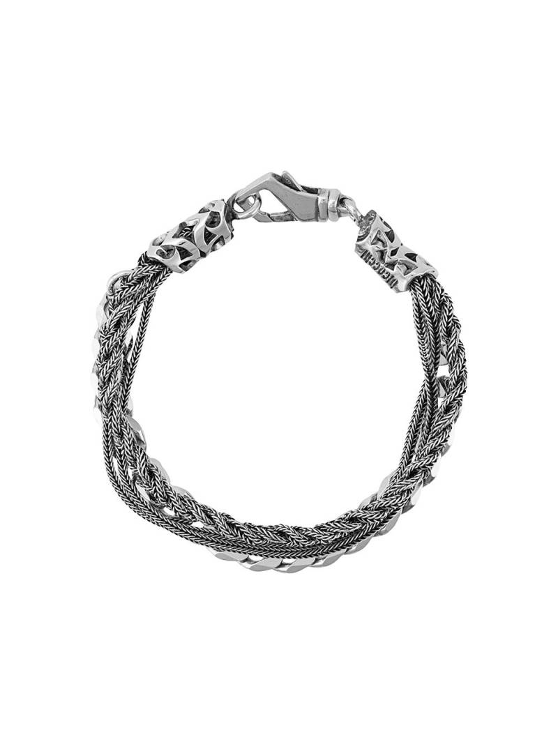 Emanuele Bicocchi braid and chain bracelet - Silver von Emanuele Bicocchi